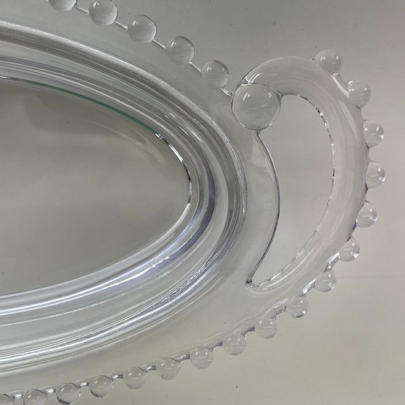 Imperial Candlewick 13.25 x 6" Oval Celery/Relish/Pickle Tray Dish Beaded Glass - Picture 3 of 7